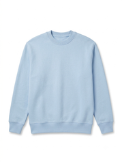 BOYS' Classic Plain Light Blue Crewneck Sweatshirt – Soft Fleece Pullover