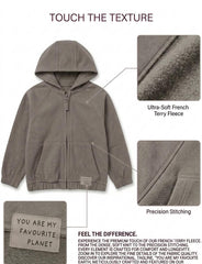Boys' Wrinkle-Free Fleece Zip-Up Hoodie – Easy-Care Everyday Jacket