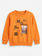 Boys Bright Orange Urban Graphic Sweatshirt