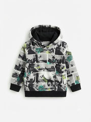 Boys Comic-Patterned Fleece Hoodie