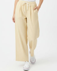 Women's high-waisted wide-leg trousers (polyster)