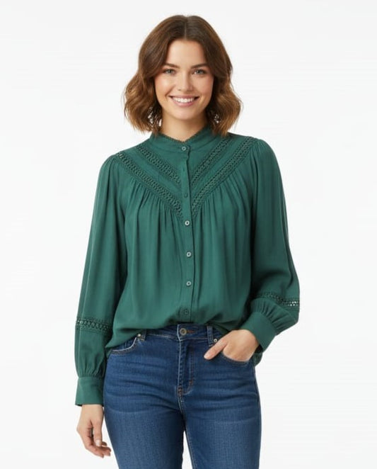 PRETTYGARDEN Womens Fall Lantern Long Sleeve Shirts