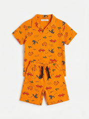 RESERVED Boys Printed Polo & Shorts Set