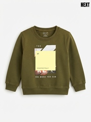 NXT BOYS IMPORTED Olive Green Graphic Print Sweatshirt -WINTER