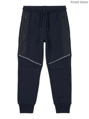Road Wear Boys' Black Utility Joggers | Athletic Sweatpants with Zip Pockets