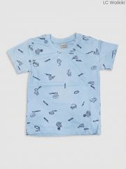 LC Waikiki Boys Light Blue Fast Food Graphic T-Shirt