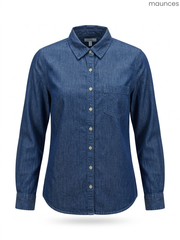 Classic Denim Long-Sleeve Shirt for Women | Versatile Wardrobe Staple
