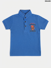 OKAIDI Boys' Blue Spider-Man Superhero Polo Shirt | Casual Kids Wear