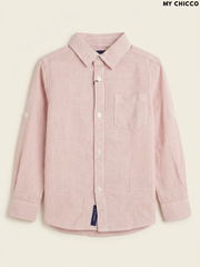MY CHICCO Kids' Pink & White Striped Button-Down Shirt | Casual Smart Wear