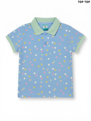 TOP TOP Kids' Blue Polka Dot Polo Shirt | Casual Summer Wear