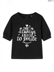 NAME IT Kids' "There's Always a Reason to Smile" T-Shirt | Casual Wear