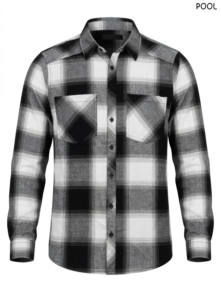 POOL Black and White Plaid Shirt