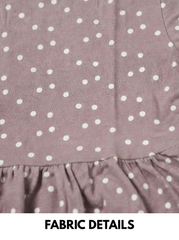 Girls Dusty Purple Polka Dot Casual Dress with Short Sleeves