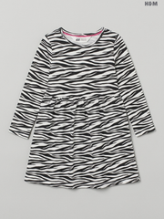 H&M Girls' Zebra Print Long-Sleeve Jersey Dress