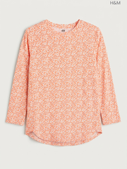 H&M Kids' Peach Ditsy Floral Long-Sleeve Top