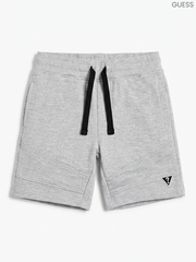 GUESS Kids' Grey Melange Sweat Shorts | Panel Contrast Drawstring Shorts