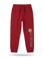 Boys' Casual Cotton Graphic Jogger Pants – Red