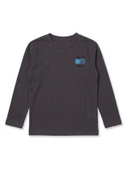 Boys' Long-Sleeve Casual Cotton Graphic T-Shirt – Dark Grey