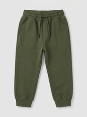 Nxt Boys Olive Green Fleece Joggers with Drawstring Waist| SM GARMENTS