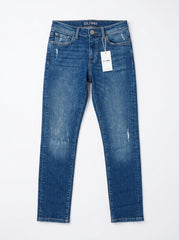 DL BoysMedium Blue Wash Distressed Slim Fit Stretch Denim Jeans| SM GARMENTS