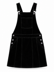 DL Girls Black VELVET Overall Pinafore Dress with Adjustable Straps| SM GARMENTS
