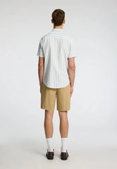 Selected Hommes Linen Men Shirt - Iceberg Green Stripesstripess