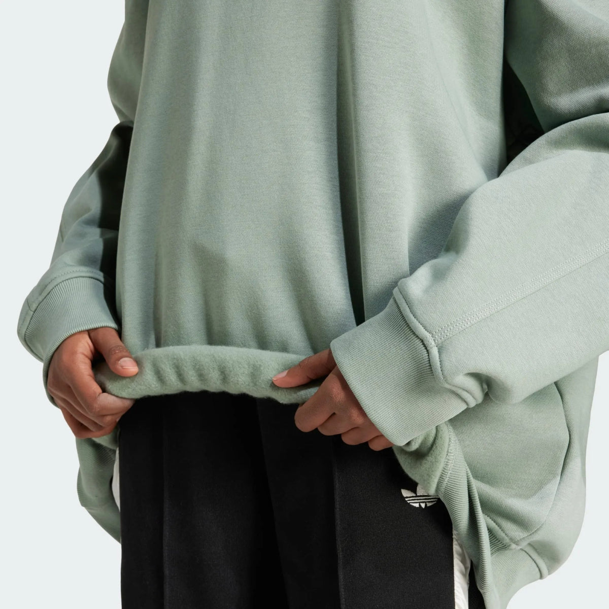 ADI Essentials Fleece Long Oversized Crew Sweatshirt - Smgarment's