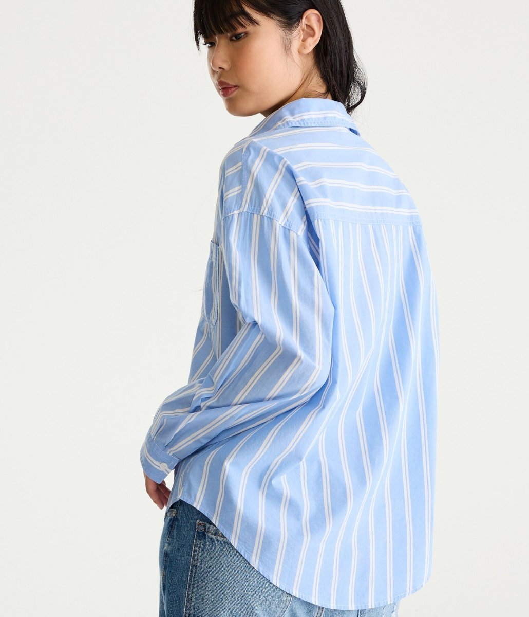 AEROPOSTALE Oversized Vertical Stripe Shirt - Smgarment's