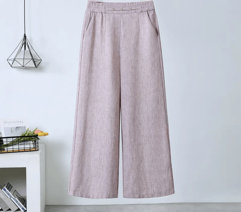 Airy Linen Blend Wide - Leg Women Trouser - Smgarment's