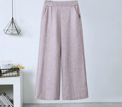 Airy Linen Blend Wide - Leg Women Trouser - Smgarment's