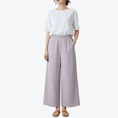 Airy Linen Blend Wide - Leg Women Trouser - Smgarment's