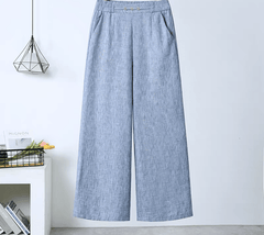 Airy Linen Blend Wide - Leg Women Trouser - Smgarment's