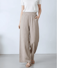 Airy Linen Blend Wide - Leg Women Trouser - Smgarment's