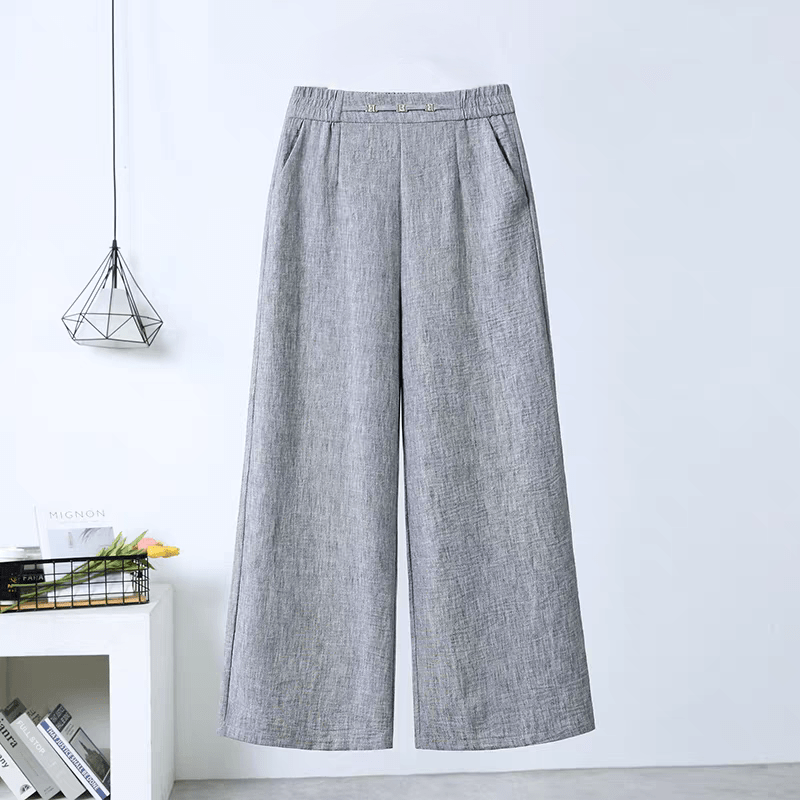 Airy Linen Blend Wide - Leg Women Trouser - Smgarment's