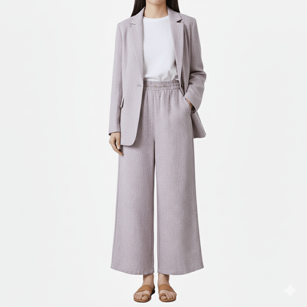 Airy Linen Blend Wide - Leg Women Trouser - Smgarment's