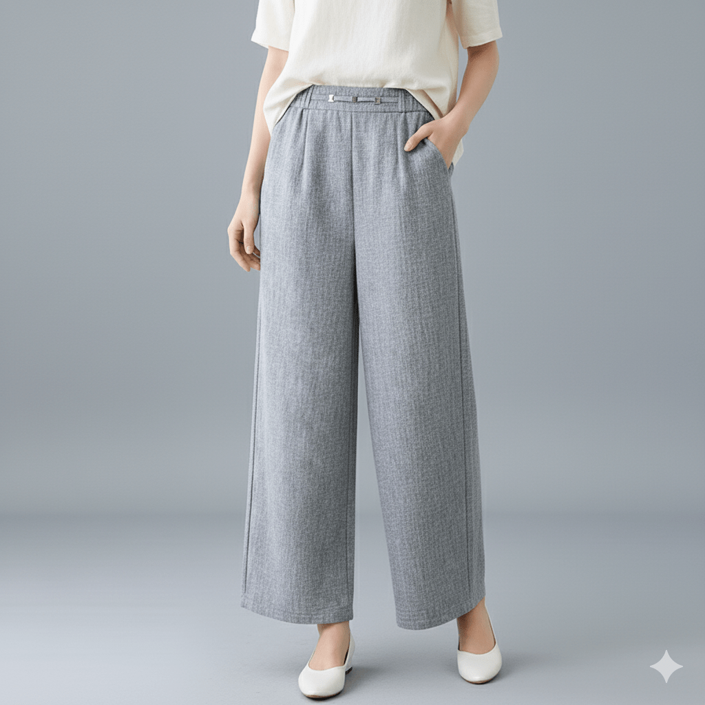 Airy Linen Blend Wide - Leg Women Trouser - Smgarment's