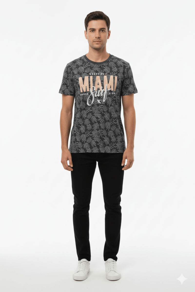 Alphar one men's Vintage men's grey graphic t shirt - Smgarment's