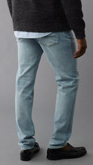 مردوں کے لیے ایئر فلیکس ایتھلیٹک فٹ لائٹ واش جینز