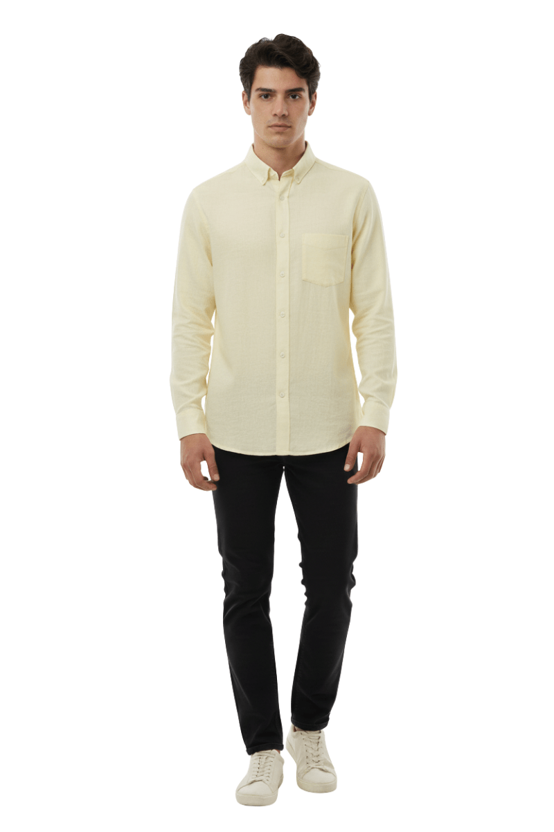 ASTEEN MENS PLAIN YELLOW SHIRT - Smgarment's