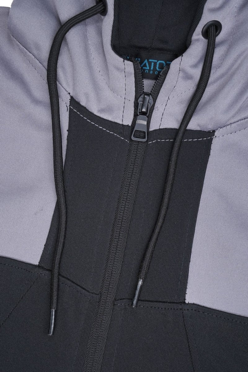 AVIATOR KIDS Color - Block Zip - Up Hoodie – Graphite & Charcoal - Smgarment's