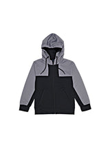 AVIATOR KIDS Color - Block Zip - Up Hoodie – Graphite & Charcoal - Smgarment's