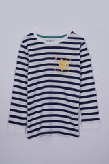 BABA STRIPED ROUND NECK TEE - Smgarment's