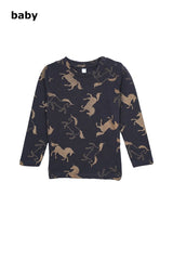 Baby GIRLS Navy Long Sleeve Unicorn Print T-Shirt - Smgarment's