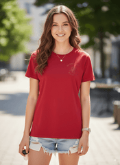 BEVERLY HILLS POLO CLUB WOMEN T - SHIRT WITH RED LOGO - Smgarment's