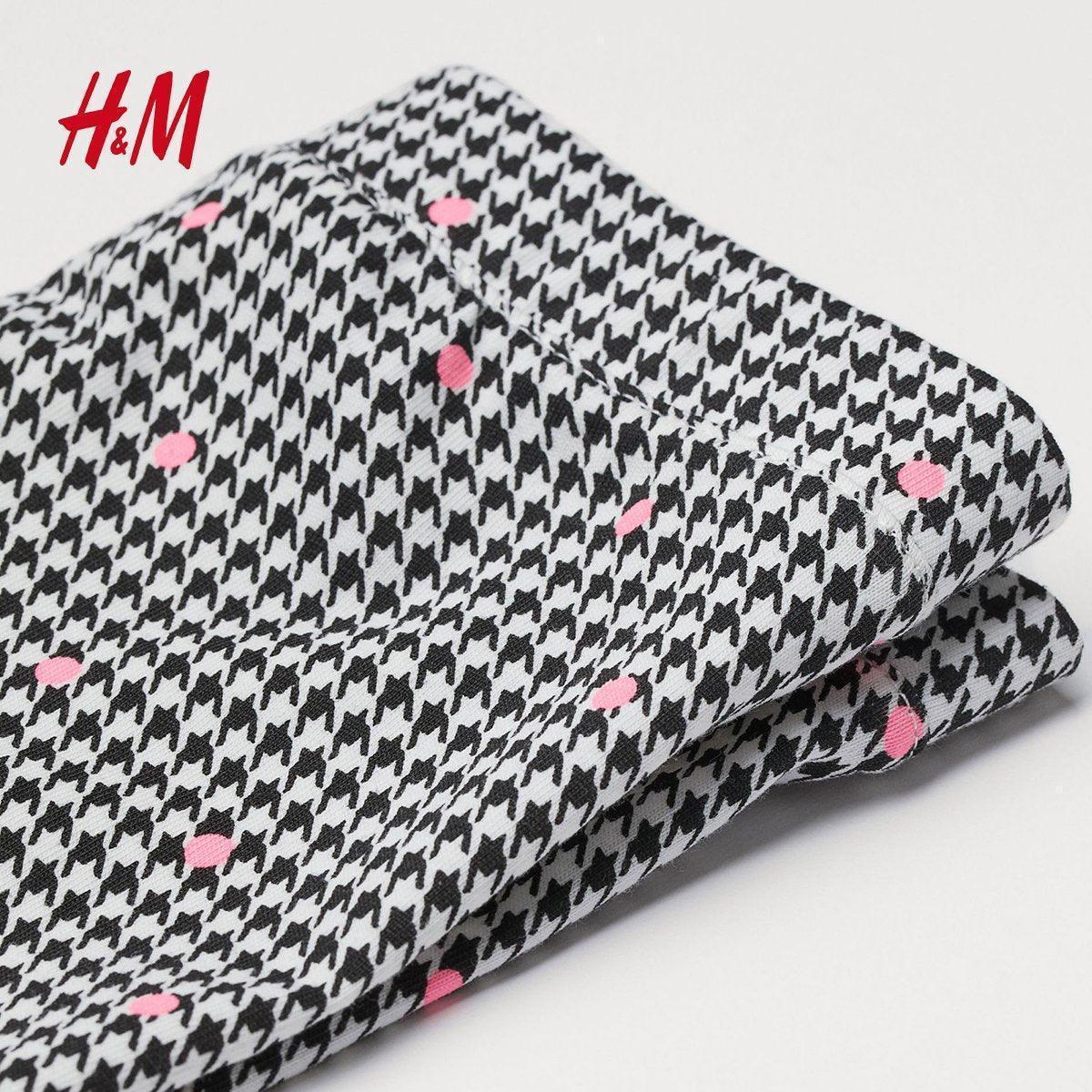 BLACK AND WHITE LEGGINGS WITH PINK DOTS - SMgarment's