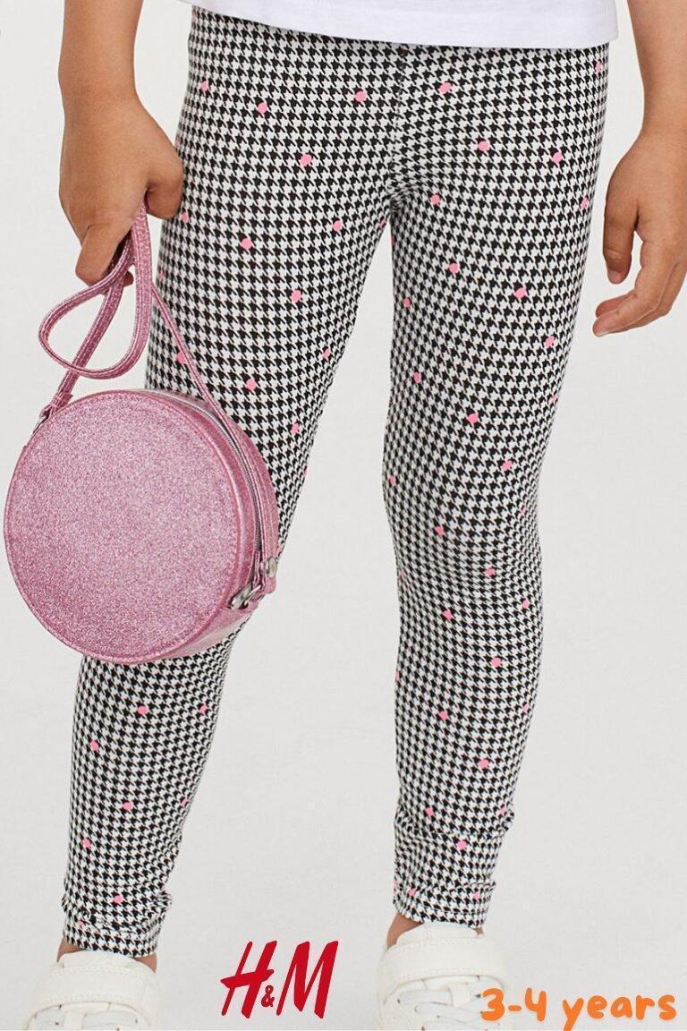 BLACK AND WHITE LEGGINGS WITH PINK DOTS - SMgarment's