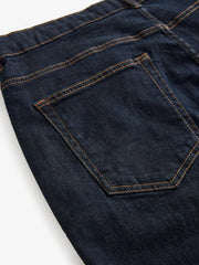 Blue Indigo Rinse Single Straight Fit Classic Stretch Jeans - Smgarment's