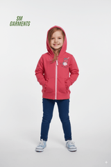 BLUE SEVEN Girls Pink Zipper Hoodie – Strawberry Print - Smgarment's