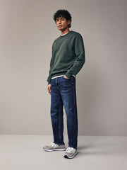 Blue Straight Fit Vintage Stretch Authentic Jeans - Smgarment's