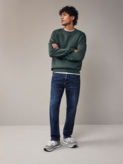 Blue Straight Fit Vintage Stretch Authentic Jeans - Smgarment's